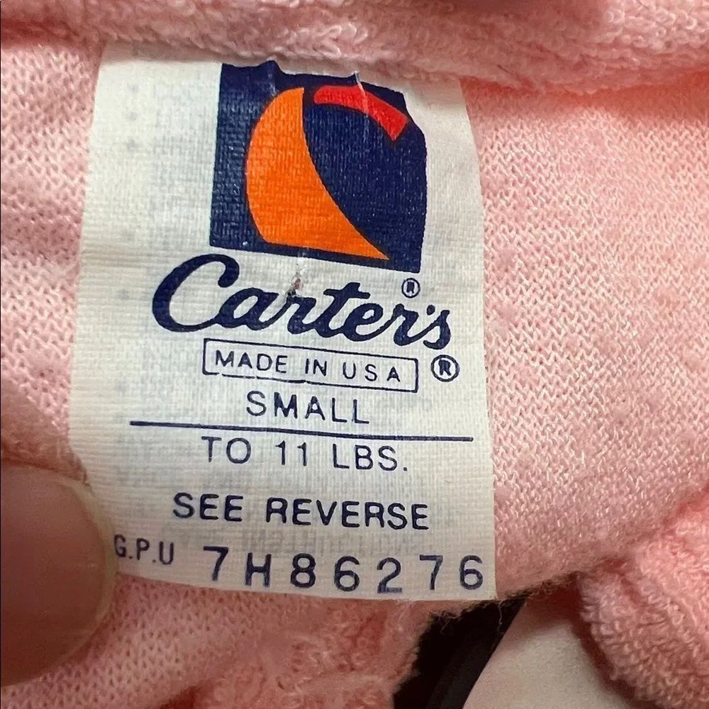 Carter’s Vintage pink Terrycloth snap up sleep and play - Picture 10 of 11